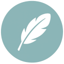 Feather Icon, Blue Pastel Color